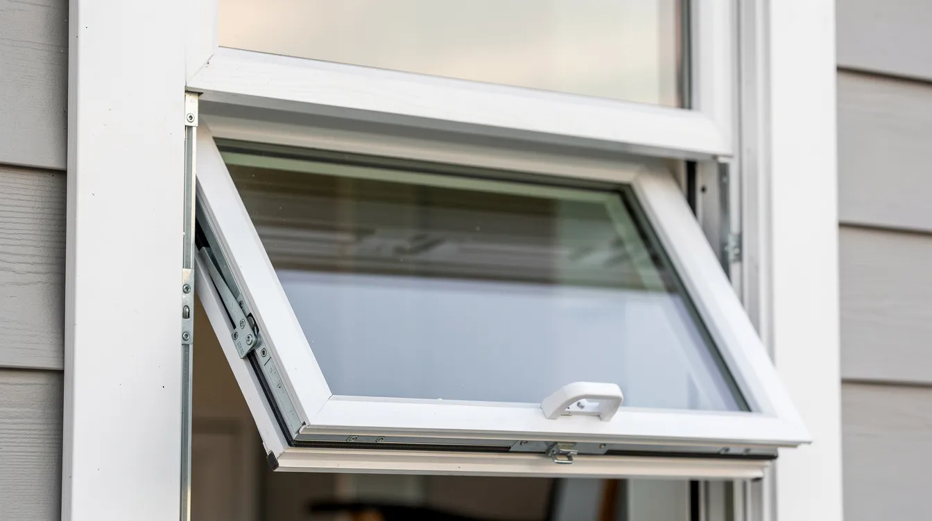 This close-up image features a double hung window showcasing its tilt-in sash mechanism, emphasizing the ease of maintenance and energy efficiency for homeowners in Greenfield, Indiana. The design highlights the quality craftsmanship and functionality of premium replacement windows, perfect for enhancing curb appeal and natural light in any home.